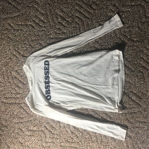 white “obsessed” long sleeve